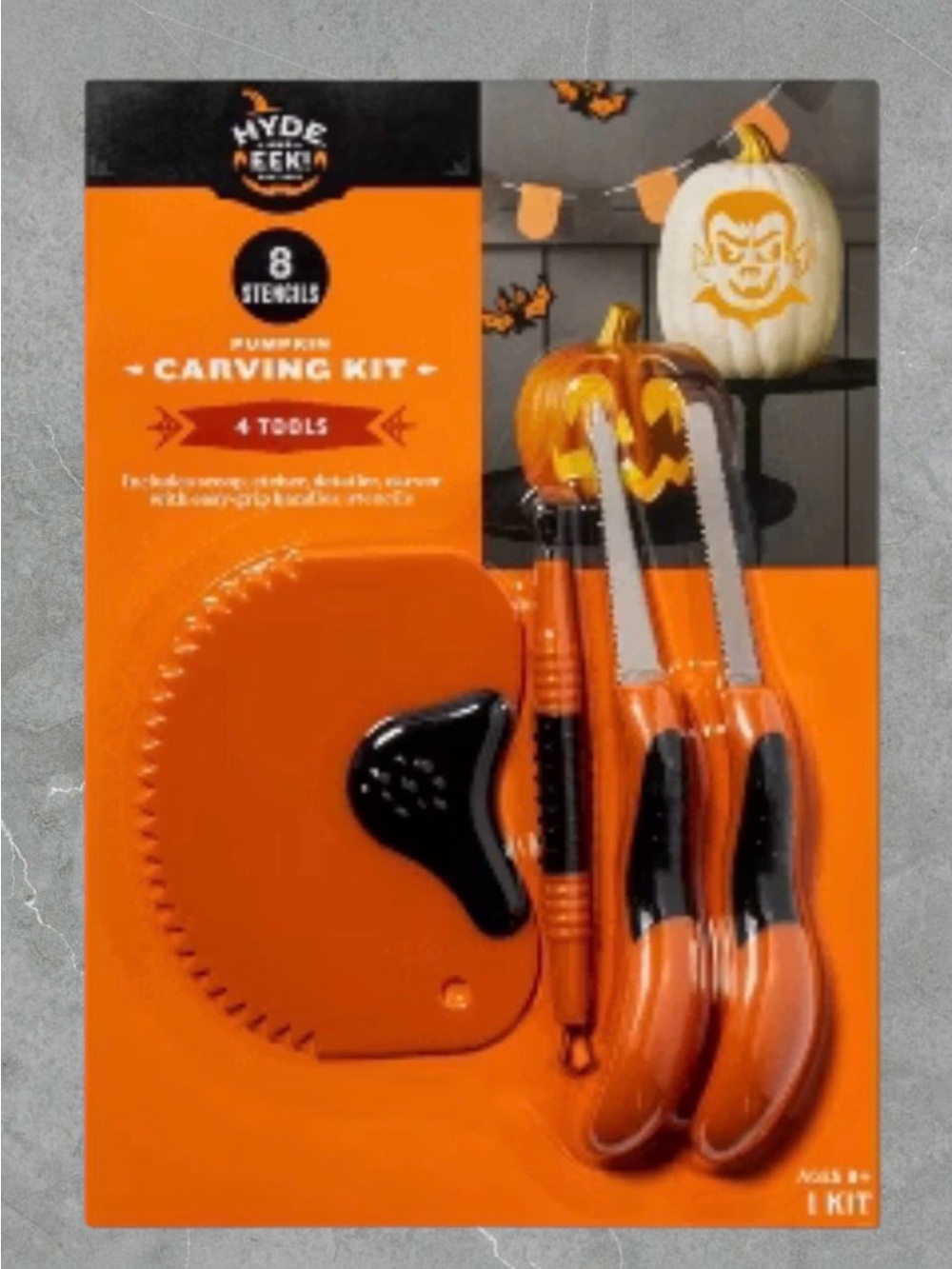Hyde & Eek! Orange Pumpkin Carving Knife & Tool Set